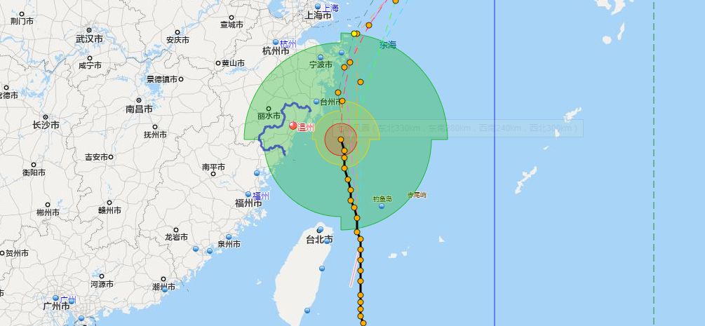 台州最新台风,台州市最新监测到的台风动态。